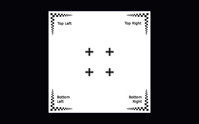 Texture-coordinate reference image sampled on a centered quad