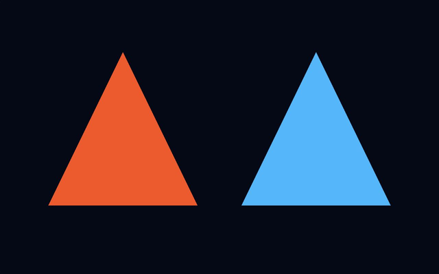 Two triangles produced from one multi-draw batch