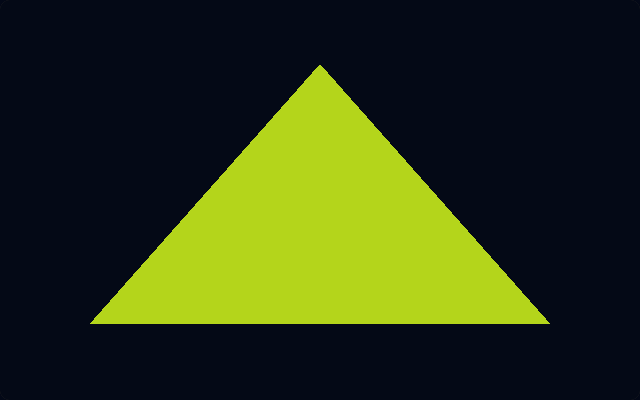 Green triangle rendered with push constants