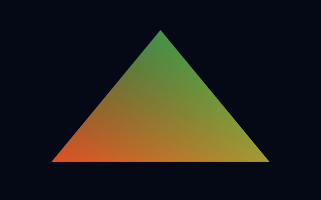 Compute-generated triangle colored with half-precision arithmetic