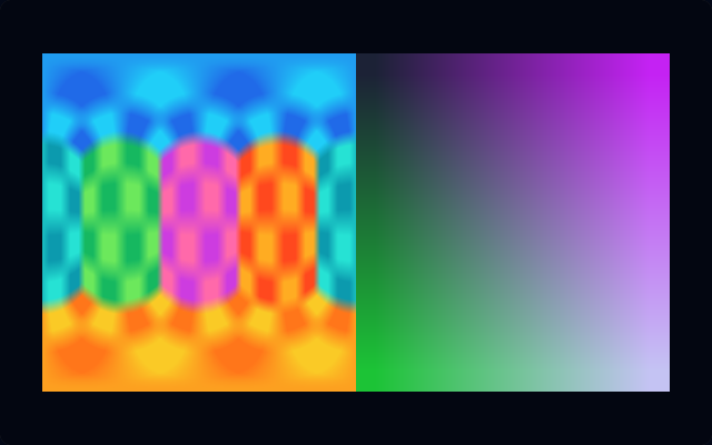 Cubemap panorama beside a sampled 3D color volume