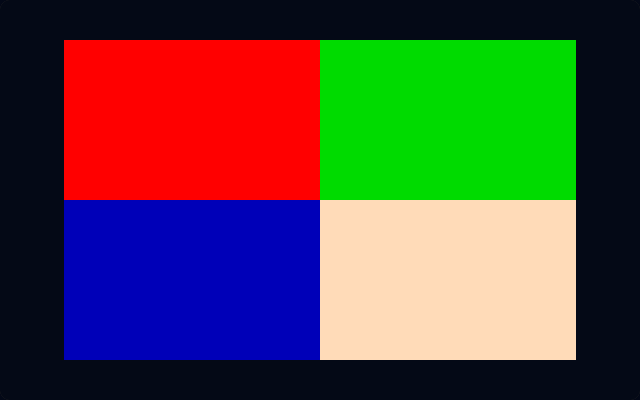 Four-color texture rendered by the texture path sample